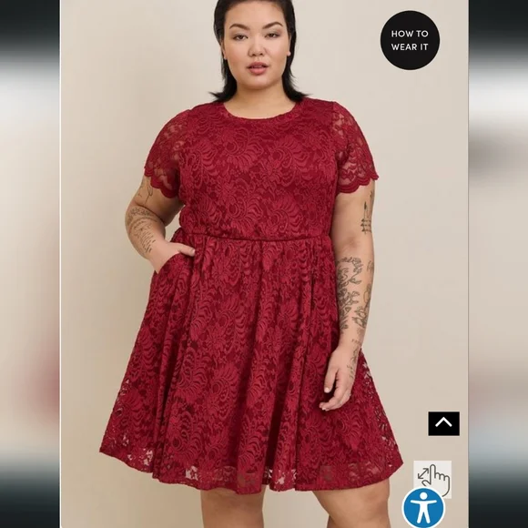 Torrid Mini Lace Fit Flare Dress